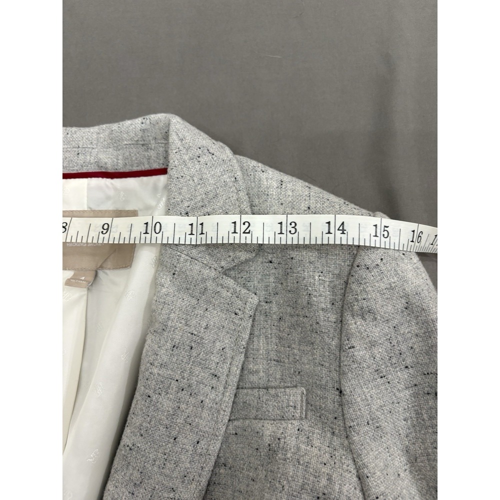 Banana Republic Women's Gray Button Front Long Sleeve Blazer Hacking Jacket 4 - Picture 5 of 14